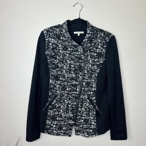 41 Hawthorn Asymmetrical Black White Marled Moto Blazer Jacket Size Medium‎